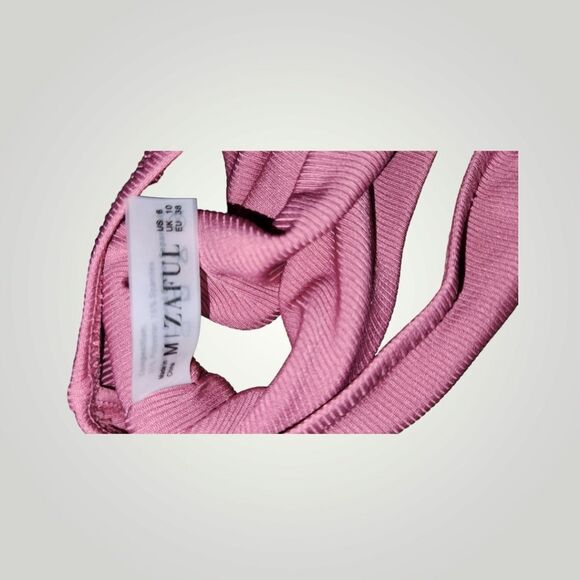 Zaful pink ribbed one should bikini set Medium - Picture 10 of 12